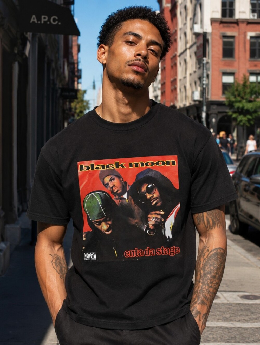 SUPREME Black Moon Rap Hip Hop mens music short sleeve album concert t-shirt XXL
